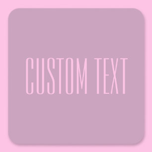 Sticker Carré Pastel Violet & Rose Clair Texte Moderne Éditabl
