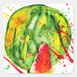 Sticker Carré pastèque Abstraite couleur vive