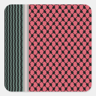 Sticker Carré Pastèque palestinienne Hatta Keffiyeh Kufiya Folk