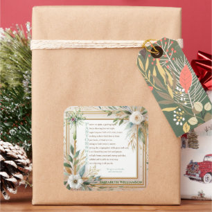 Sticker Carré Pasteurs Femme Appréciation Cadeau Poème Personnal