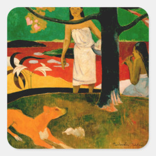 Sticker Carré Pastorales Tahitiennes par Paul Gauguin Carré