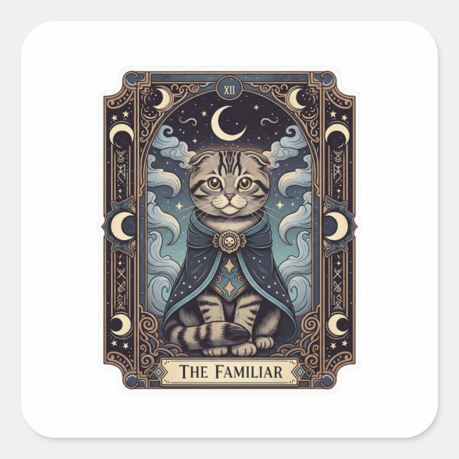 Sticker Carré Pâte de Tarot - Pâte écossaise Pâte Tarot Hallowee (Devant)