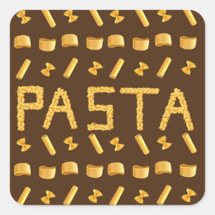 Sticker Carré pâtes motif pour les amateurs de cuisine italienne
