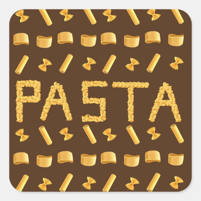 Sticker Carré pâtes motif pour les amateurs de cuisine italienne (Devant)