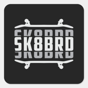 Sticker Carré Patinage Sk8 Patinage Skate Idée cadeau