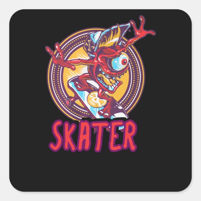 Sticker Carré Patineur (Devant)