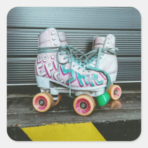 Sticker Carré Patins à rouleaux