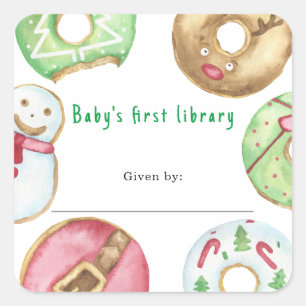 Sticker Carré Pâtisseries de Noël - Première bibliothèque de béb