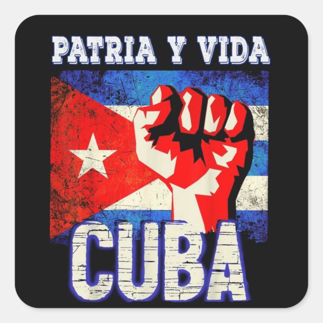 Sticker Carré Patria y vida sos Cuba (Devant)