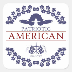 Sticker Carré PATRIOT Américain