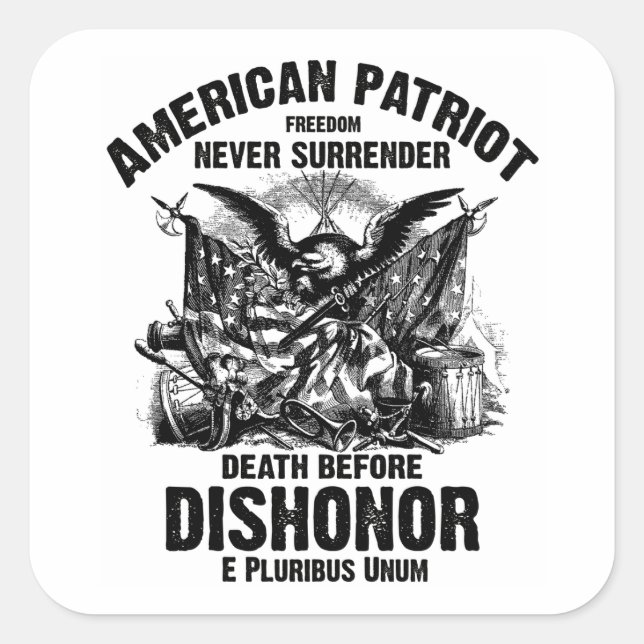 Sticker Carré Patriotes américains 3 (Devant)