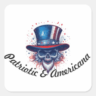 Sticker Carré Patriotique & Americana