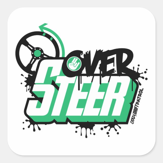 Sticker Carré Patrouille dérive folle - Survirage (vert) (Devant)