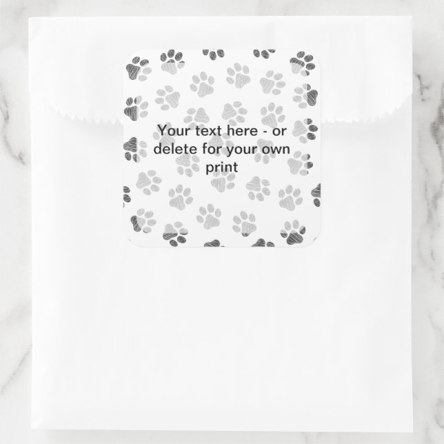Sticker Carré Patrouilles de Doodle, Paws de Chien, Paws de Chat (Sac)