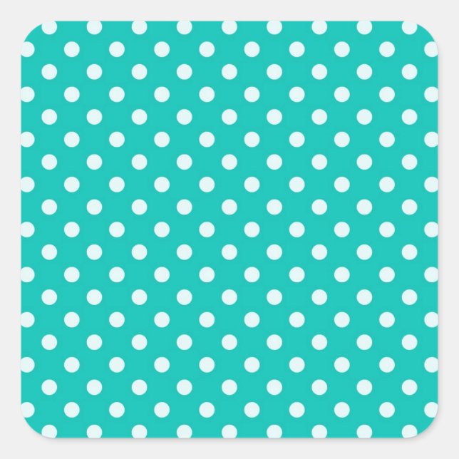 Sticker Carré Patters Teal and White Polka (Devant)