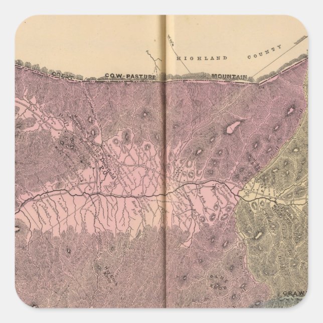 Sticker Carré Pâturages, comté d'Augusta (Devant)