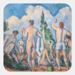 Sticker Carré Paul Cezanne - Baigneurs