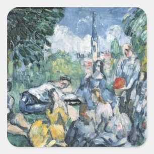 Sticker Carré Paul Cezanne Dejeuner sur l'herbe, 1876-77