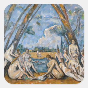 Sticker Carré Paul Cezanne - Les Grandes Baigneuses