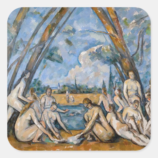 Sticker Carré Paul Cezanne - Les Grandes Baignoires (Devant)