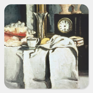 Sticker Carré Paul Cezanne  L'horloge en marbre noir, vers 1870