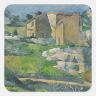 Sticker Carré Paul Cezanne   Maisons en Provence : Le Riaux V
