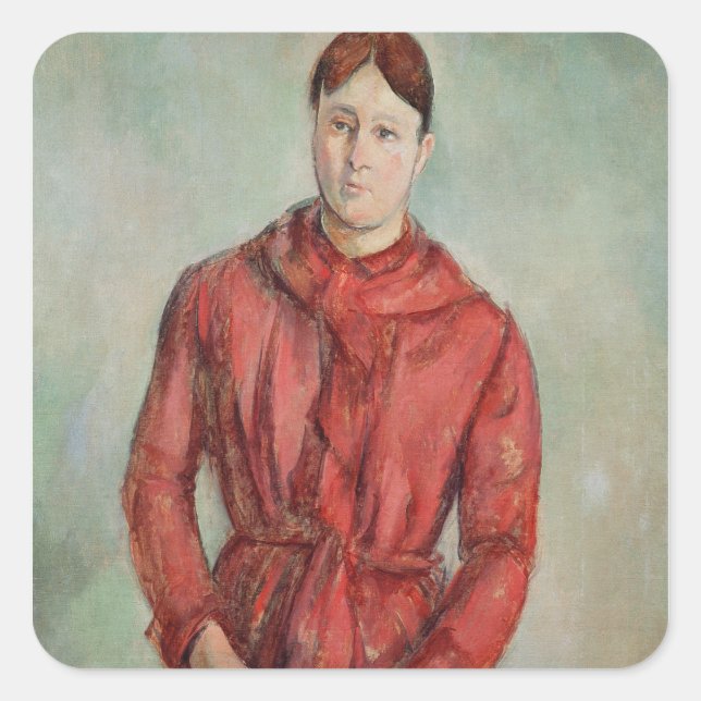 Sticker Carré Paul Cezanne | Portrait de Madame Cezanne (Devant)