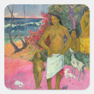 Sticker Carré Paul Gauguin   A Walk by the Sea, 1902