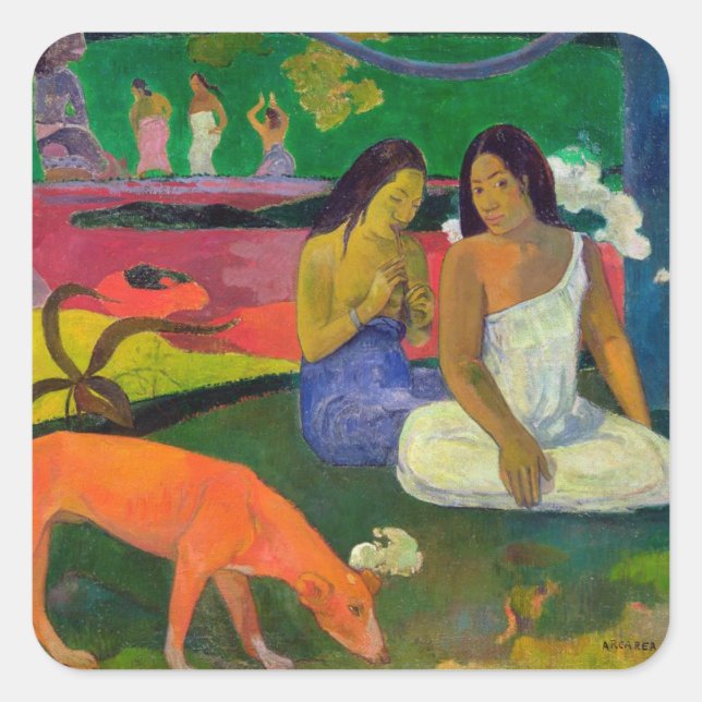 Sticker Carré Paul Gauguin | Arearea (The Red Dog) 1892 (Devant)