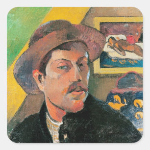 Sticker Carré Paul Gauguin   Autoportrait dans un Casquette, 189