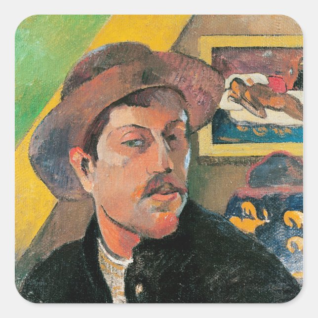 Sticker Carré Paul Gauguin | Autoportrait dans un Casquette, 189 (Devant)
