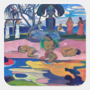 Sticker Carré Paul Gauguin - Jour du Dieu / Mahana no atua