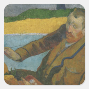 Sticker Carré Paul Gauguin Vincent van Gogh peinture tournesols