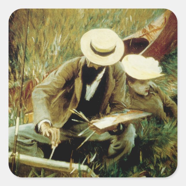 Sticker Carré Paul Helleu Esquisse avec sa femme (Devant)