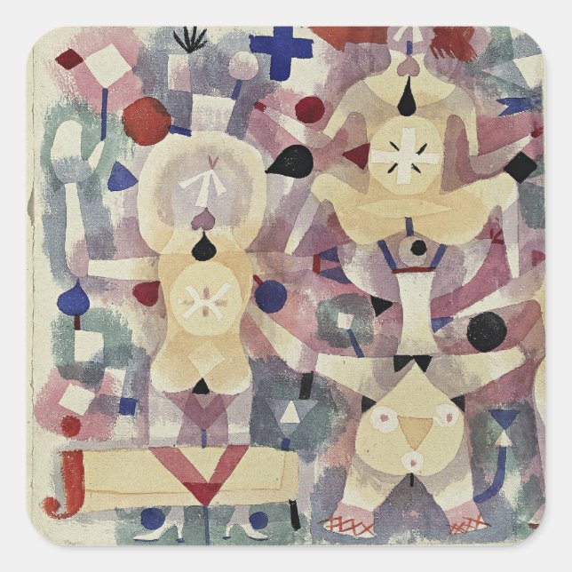 Sticker Carré Paul Klee, Carnaval dans la neige, (Devant)