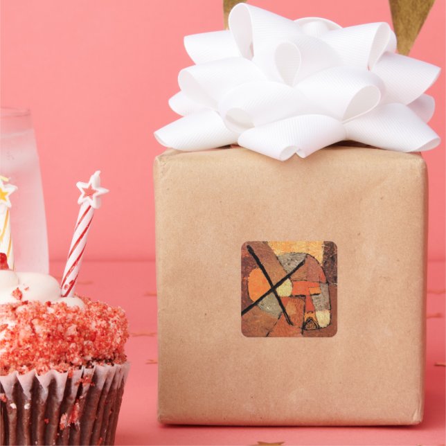 Sticker Carré Paul Klee - Frappé de la liste (Fête)