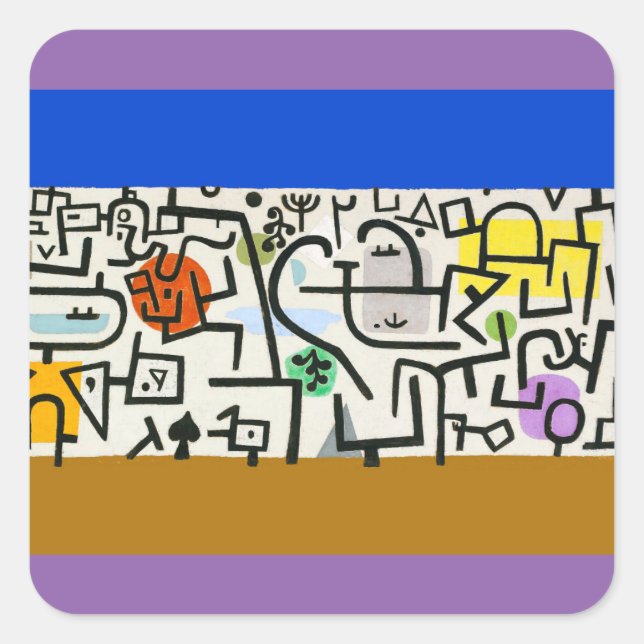 Sticker Carré Paul Klee Rich Harbour Expressionnisme Abstrait (Devant)