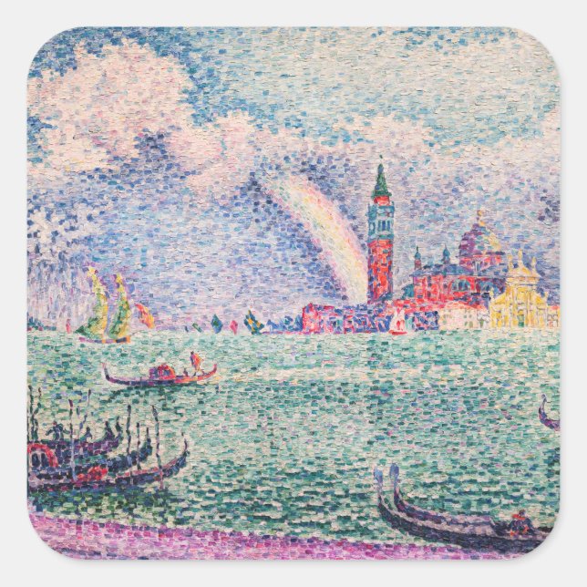 Sticker Carré Paul Signac - Arc-en-ciel, Venise (Devant)