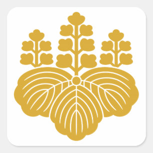 Sticker Carré Paulownia avec 5&7 fleurs