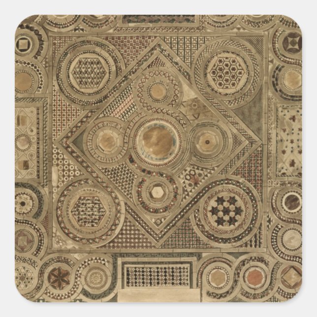 Sticker Carré Pavement en mosaïque devant l'autel, plaque A de ' (Devant)