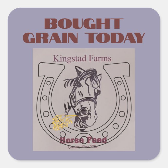 Sticker Carré Pavot mange sac d'alimentation ajouter (Devant)