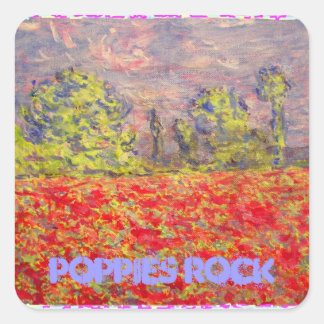 Sticker Carré pavot rock art