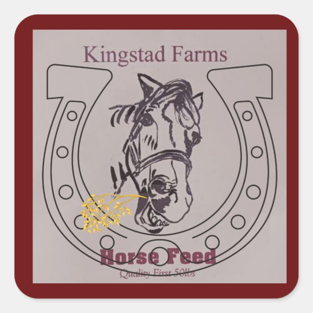 Sticker Carré Pavot vintage pour l'alimentation (Devant)