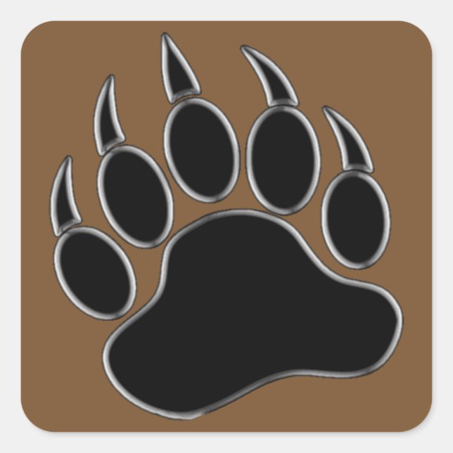 Sticker Carré Paw de l'ours (Devant)