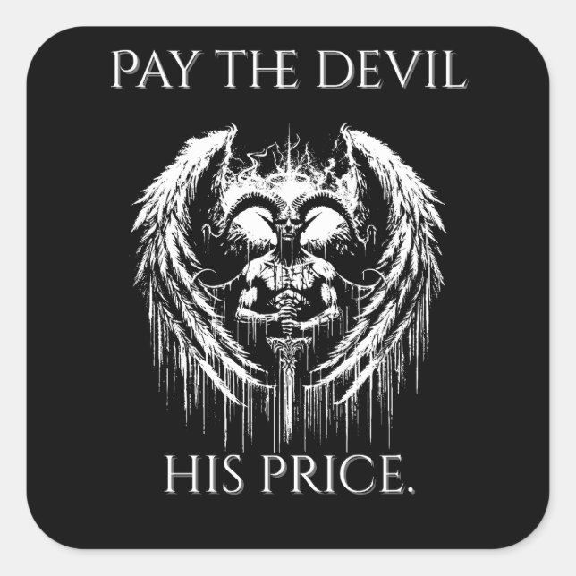 Sticker Carré Payer le Diable Son Prix (Devant)