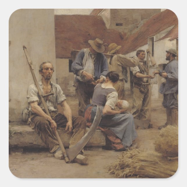 Sticker Carré Payer les pêcheurs, 1882 (Devant)