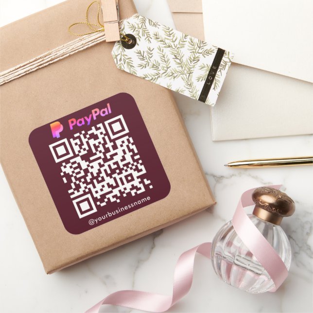 Sticker Carré Paypal QR Code Mode de Paiement Analyse pour Payer (Cadeaux)