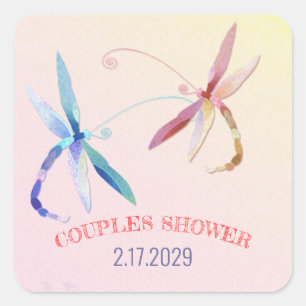 Sticker Carré Pays Dragonfly Mariage Couples Douche