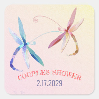 Sticker Carré Pays Dragonfly Mariage Couples Douche