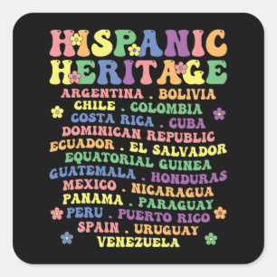 Sticker Carré Pays latino-américains Mois du patrimoine hispaniq